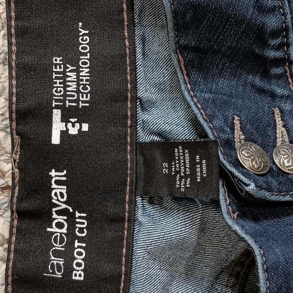 Size 22 Tall Lane Bryant Women's Blue Boot Cut Jeans - Picture 5 of 6